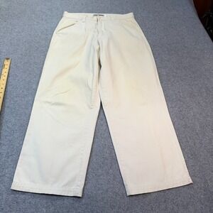 Anchor Blue Men's Beyond‎ Baggy Pants Beige 34x28 Y2K Wide Leg Vintage 2000s